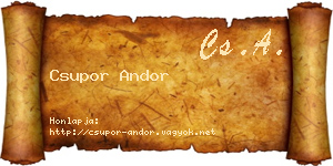 Csupor Andor névjegykártya