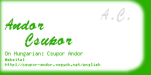 andor csupor business card